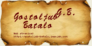 Gostoljub Batalo vizit kartica